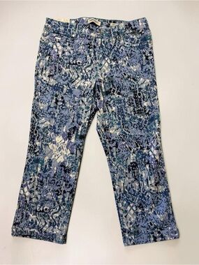 Nine West Blue Multi Patterned Cropped Jeans